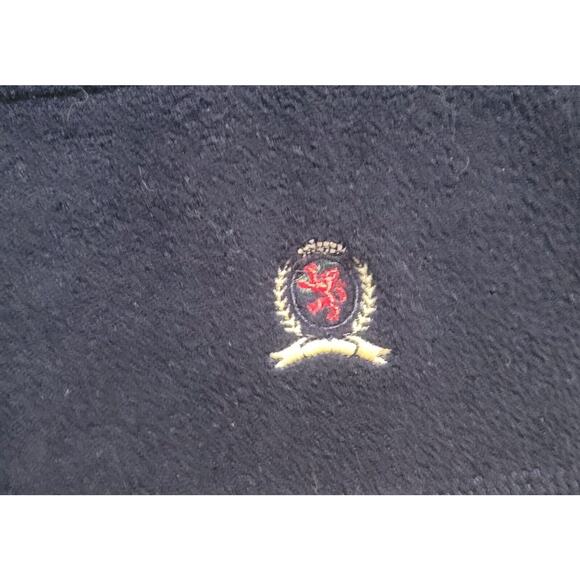 VTG 90s Tommy Hilfiger Men’s XL Navy Blue Full Zip Fleece Jacket Crest Logo - Picture 5 of 6